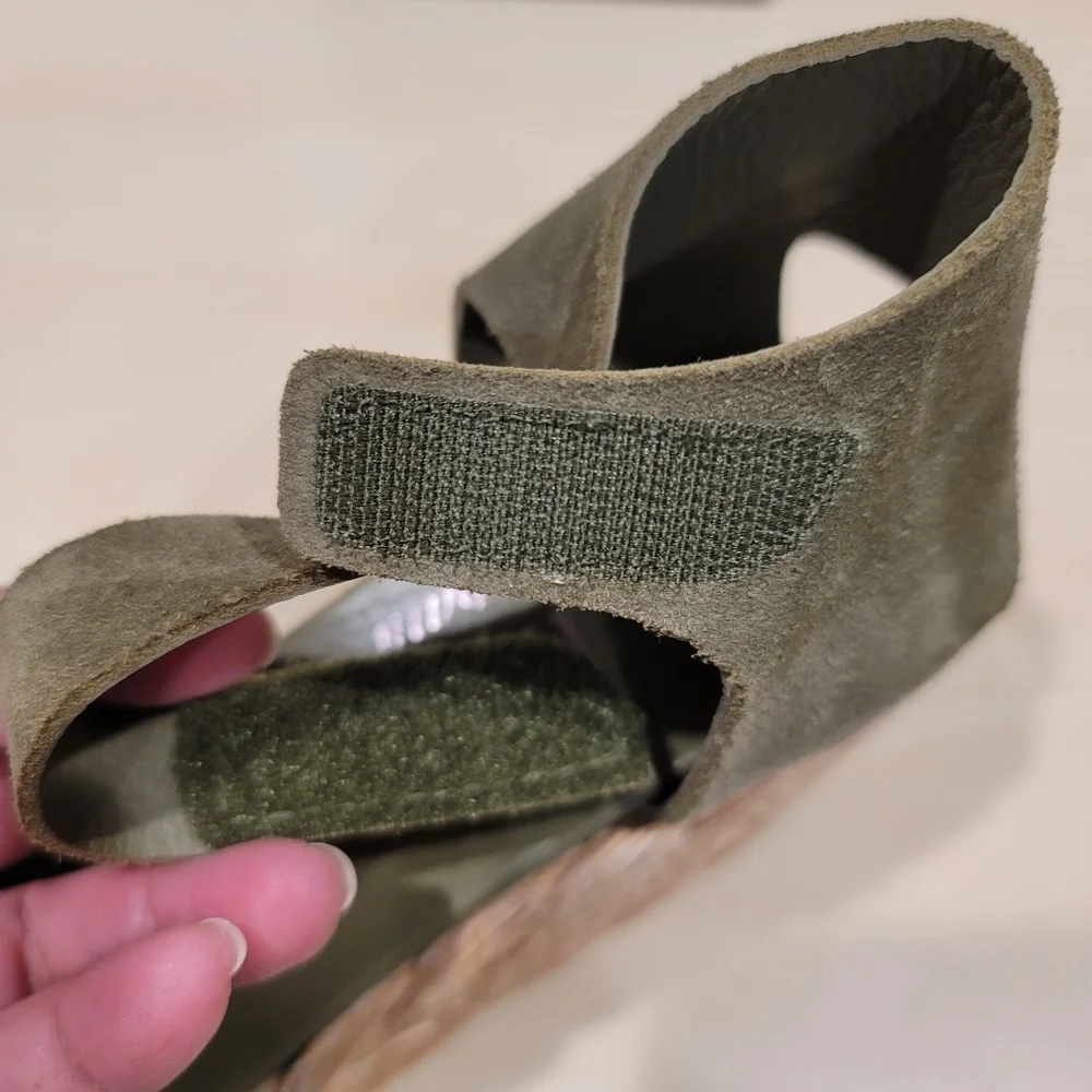 Pedro Garcia Dory Platform Espadrilles Thyme Castoro Suede Braided Jute 39.5 EU